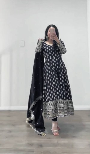 New Designer Georgette Black Anarkali suit